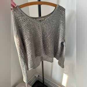 Anthropology Moon & Madison Light Gray Knit Top